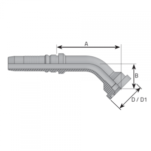 Interlock atloks kods 62 un 45° leņķis 6000psi. (KF45P)